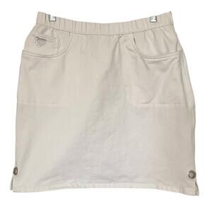 QUACKER FACTORY DREAMJEANNE NWOT Oh Grommet Skort Skirt Size Small Short White